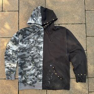 Camouflage and Black Split Hoodie